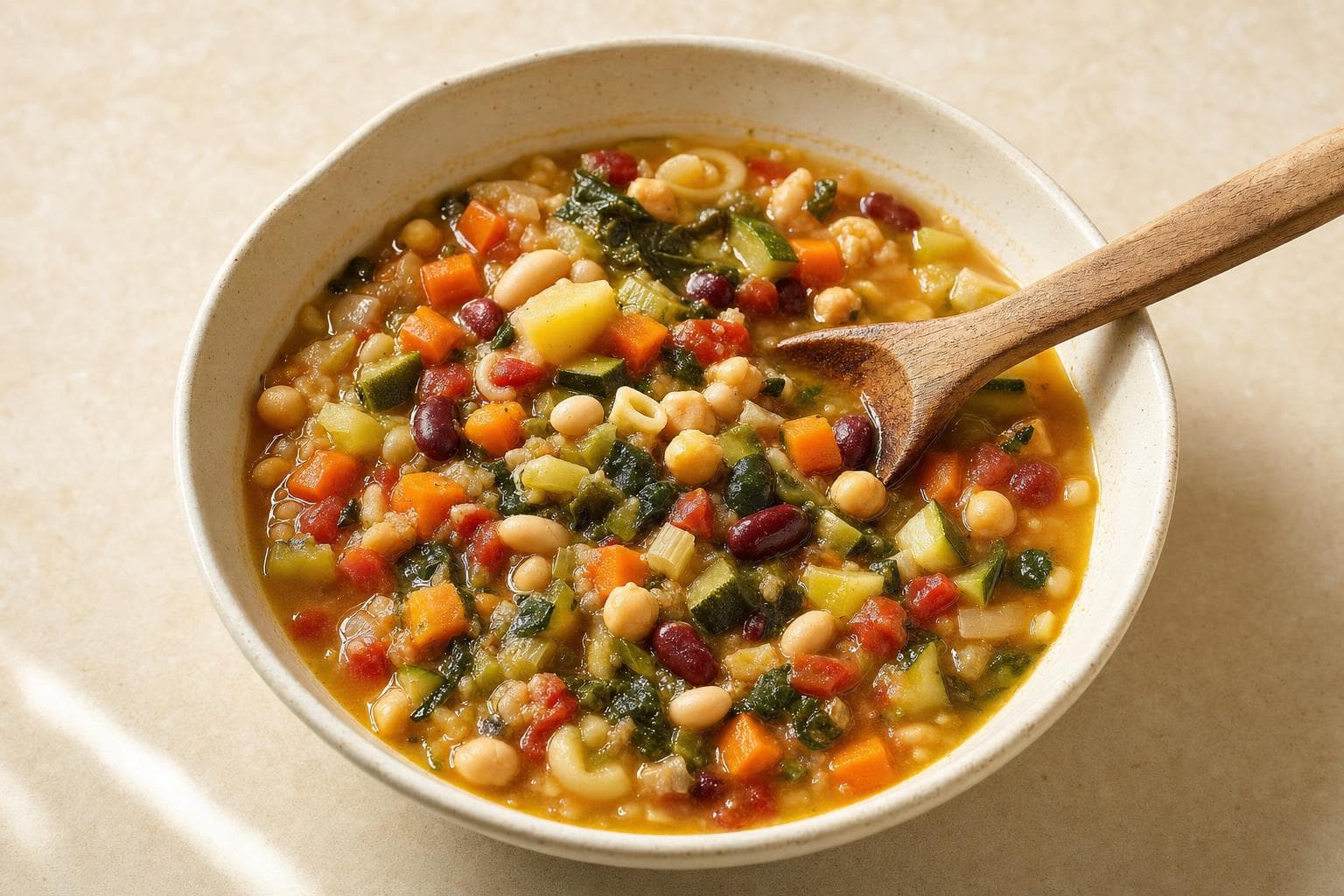 Minestrone di verdure con legumi