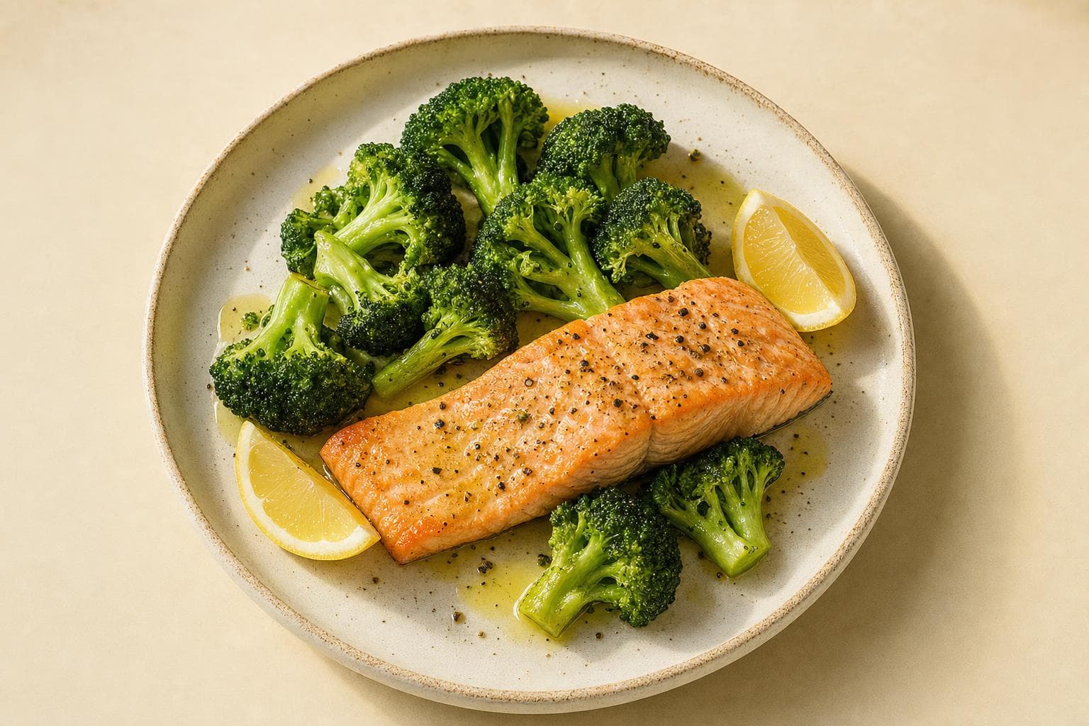 Salmone al forno con broccoli