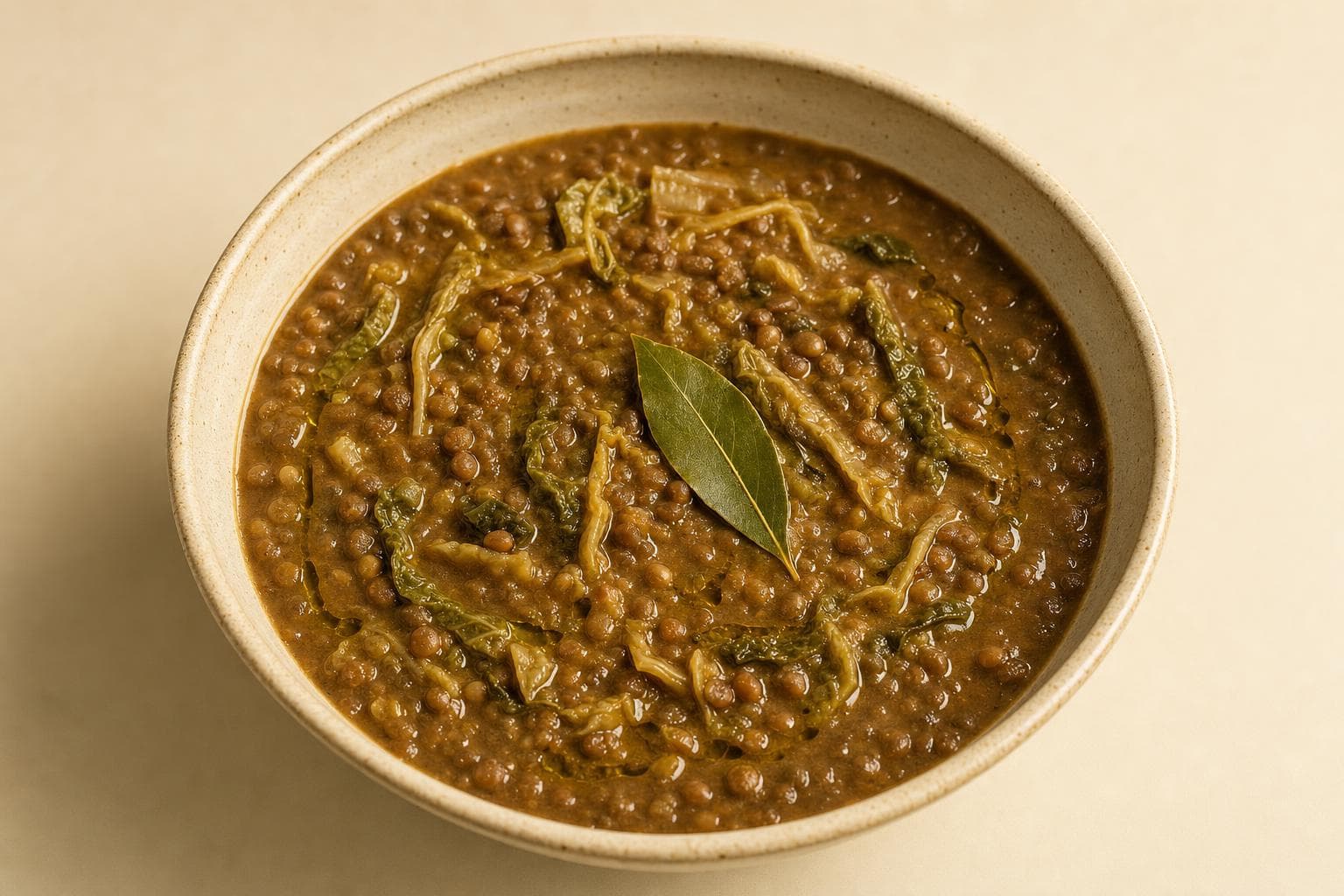 Zuppa di lenticchie con cavolo e alloro